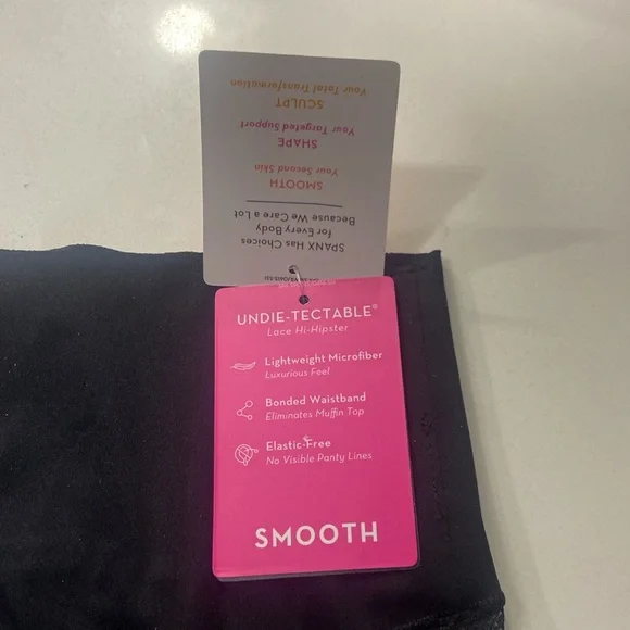 SPANX Set of 2 Undie-Tectable Lace Hi-Hipster Smooth Panties Black Small NWT - Picture 5 of 7